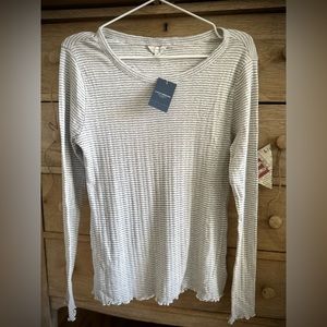 NWT Lucky Brand Ribbed Long Sleeve Shirt